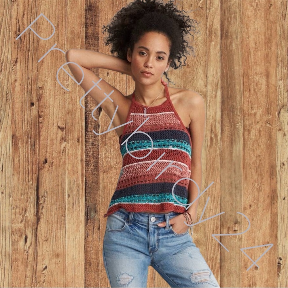 Retro AEO Hi-Neck T Back Knit Tank